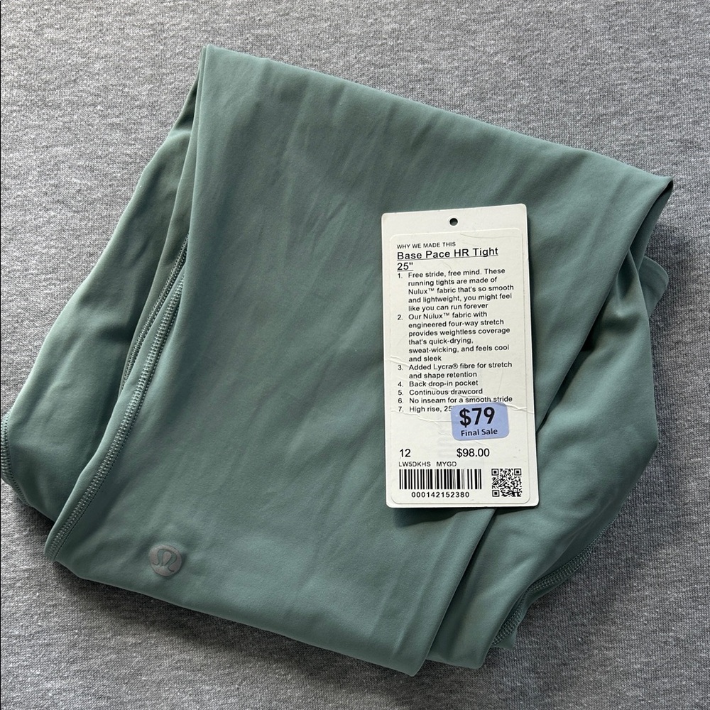 Lululemon Base Pace HR Tight 25" - Sage Green